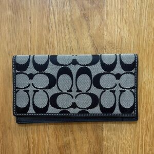 Coach Signature Black and Gray Check Book Cover